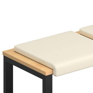 vidaXL Bankkussen 2 st Textured Velvet Cr&egrave;mekleurig Diepte 35 cm