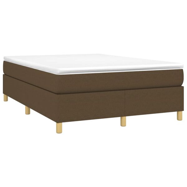 vidaXL Boxspring bed stof donkerbruin 140x190 cm
