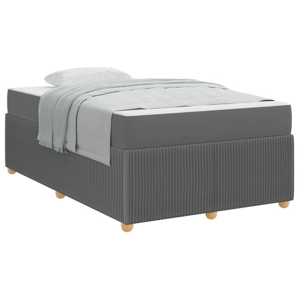 vidaXL Bedframe met matras Donkergrijs 120 x 190 cm Stof