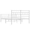 vidaXL Bedframe met hoofd- en voeteneinde metaal wit 120 x 190 cm