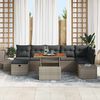 vidaXL Tuin Sofa Set met kussen met opslag 8 pcs Grijs Poly riet