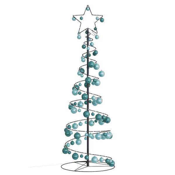 vidaXL LED-kerstboom met kerstballen 100 LED's warm wit 150 cm