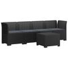 vidaXL 4-Persoons Tuin Sofa met Kussens Rieten Look PP Antraciet