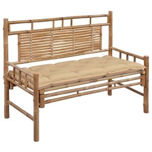 vidaXL Tuinbank met kussen 120 cm bamboe