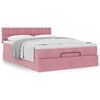 vidaXL Ottoman bed met matras 140x200cm fluweel roze