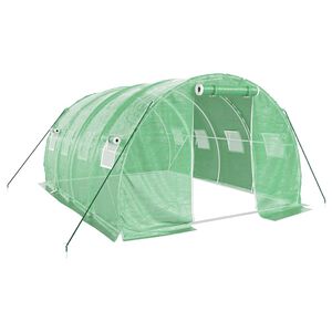 vidaXL Tuinkas met stalen frame 12 m&sup2; 4x3x2 m groen