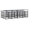 vidaXL Hondenkennel met dak 7,51 m&sup2; staal