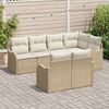 vidaXL Tuin Sofa Set Beige poly rattan
