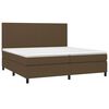 vidaXL Boxspring met matras en LED stof donkerbruin 200x200 cm