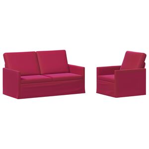 vidaXL Bankstel 2 pcs Wijnrood fluweel