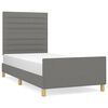 vidaXL Bedframe zonder matras 90x200 cm stof donkergrijs