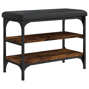 vidaXL Schoenenbank 62x32x47 cm bewerkt hout gerookt eikenkleurig