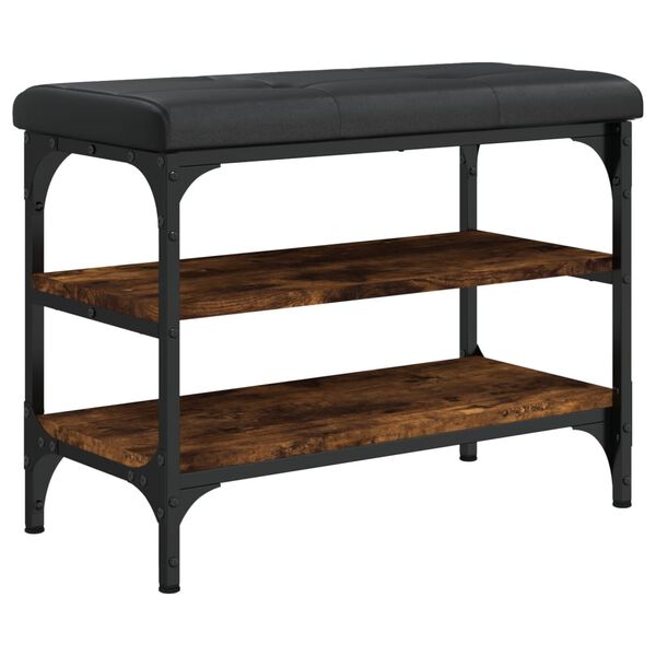 vidaXL Schoenenbank 62x32x47 cm bewerkt hout gerookt eikenkleurig