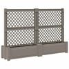 vidaXL Grote planter met trellis 2 st PP Grijs