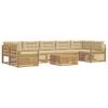 vidaXL Buiten bankenset 8 st Wit en Beige Massief Acaciahout