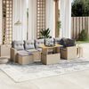 vidaXL 8-delige Loungeset met kussens poly rattan beige