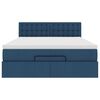 vidaXL Ottoman bed met matras 140x200cm stof blauw