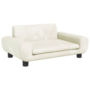 vidaXL Hondenmand 70x45x33 cm fluweel cr&egrave;mekleurig