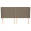 vidaXL Hoofdbord met randen 163x23x118/128 cm stof taupe