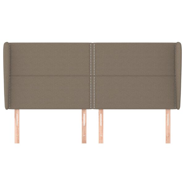 vidaXL Hoofdbord met randen 163x23x118/128 cm stof taupe