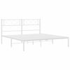vidaXL Bedframe met hoofdbord metaal wit 120x200 cm