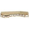 vidaXL Buiten bankenset met kussen 8 pcs Wit en Beige