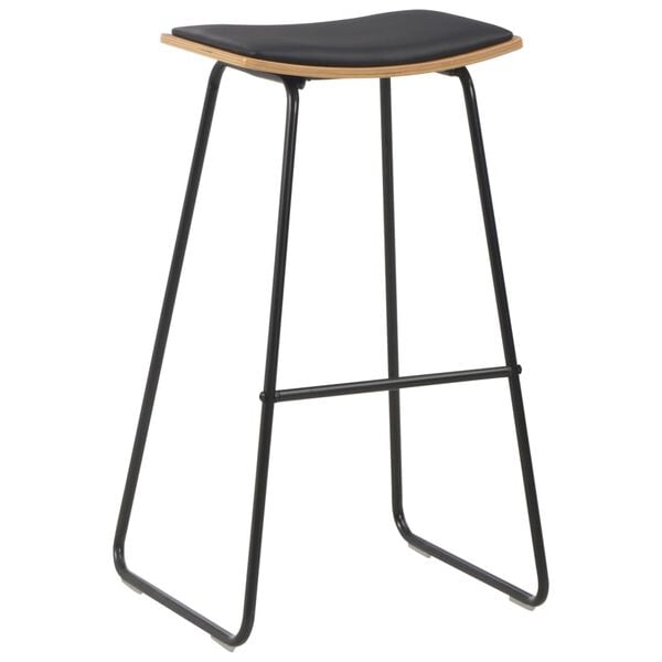 vidaXL Barstoelen 2 st kunstleer zwart