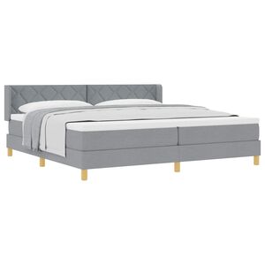 vidaXL Boxspringbed met matras Lichtgrijs 200 x 200 cm Stof
