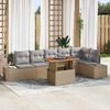vidaXL Tuin Sofa Set met opslag 7 pcs Beige Poly riet