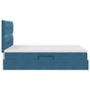 vidaXL Opbergbed met LED met matras Donkerblauw 140 x 190 cm Fluweel