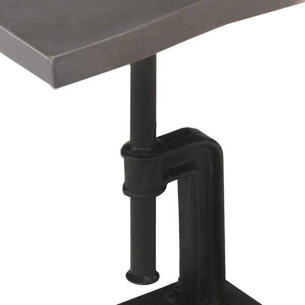 vidaXL Bijzettafel 45x35x48 cm massief acaciahout en gietijzer grijs