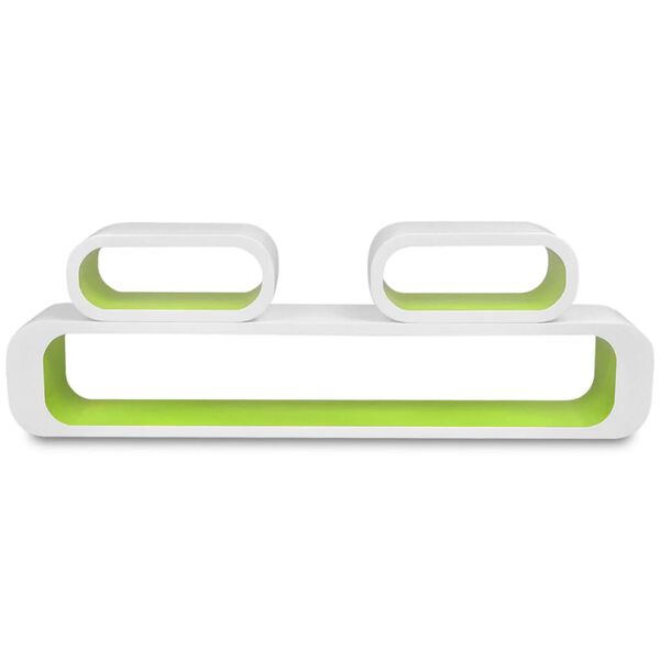 vidaXL Wandplanken kubus 6 st groen en wit