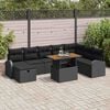 vidaXL Tuin Sofa Set 9 pcs Zwart poly rattan