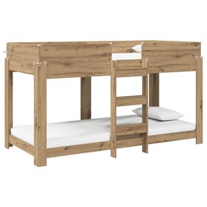 vidaXL Bunk Bed voor Kinderen Artisan Eiken 90 x 200 cm Bewerkt hout
