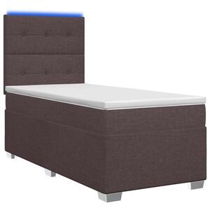 vidaXL Boxspringbed met matras Donkerbruin 80 x 200 cm Stof