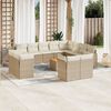 vidaXL 13-delige Loungeset met kussens poly rattan beige