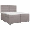 vidaXL Boxspringbed met matras met hoofdeinde Taupe 200 x 200 cm Stof