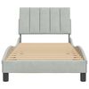 vidaXL Bedframe zonder matras "Hanko" 90x200 cm fluweel lichtgrijs