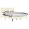 vidaXL Bedframe met hoofdeinde Cr&egrave;mekleurig 120 x 190 cm Katoen Stof