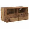 vidaXL TV Wandkasten 2 pcs Oud Hout 60 x 30 x 30 cm Bewerkt hout