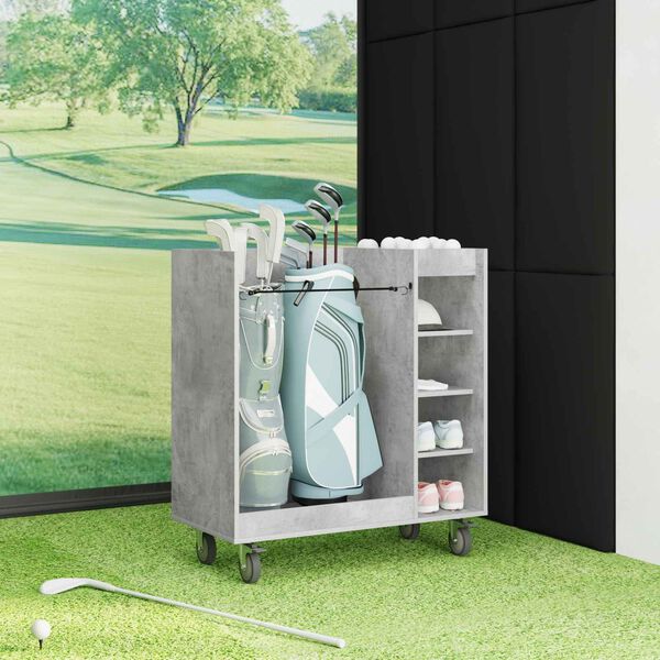 vidaXL Golfkast met wiel Effen Beton Grijs 90 x 45 x 98 cm