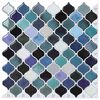vidaXL Lanturn Tegel 20 pcs Blauw Groen 27 x 27 cm Polyurethaan en PET