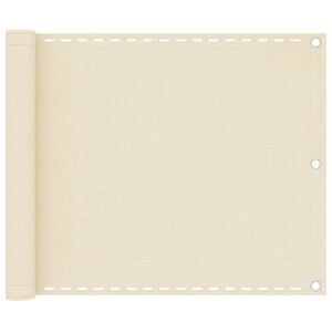 vidaXL Balkonscherm 75x300 cm HDPE cr&egrave;mekleurig