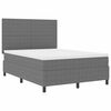 vidaXL Boxspring bed Lichtgrijs en wit. 193 x 144 x 128 cm