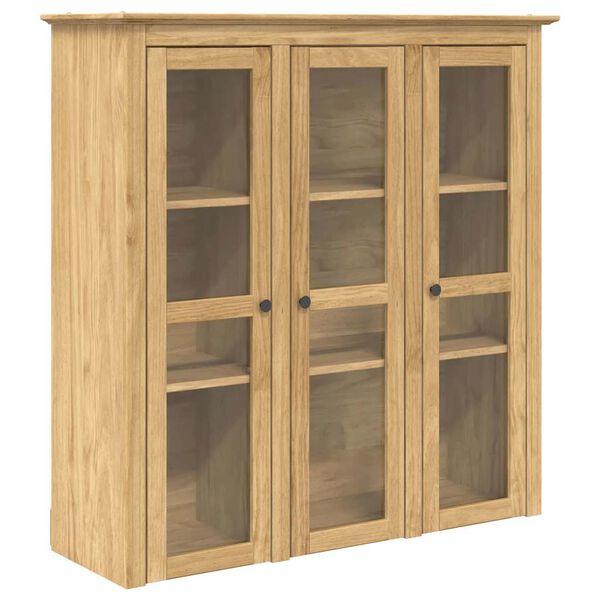 vidaXL Kast met Glazen Deuren BODO Honingbruin 115,5 x 38,5 x 117,7 cm