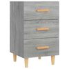 vidaXL Nachtkastje 40x40x66 cm bewerkt hout grijs sonoma eikenkleurig