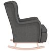 vidaXL Fauteuil met massief rubberwood schommelpoten stof donkergrijs