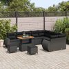 vidaXL Tuin Sofa Set 12 pcs Zwart Poly rattan en gepoedercoat staal
