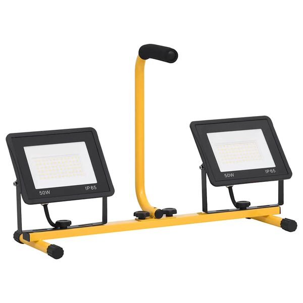 vidaXL Spotlight met handvat LED 2x50 W warmwit