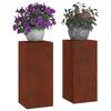 vidaXL Plantenstandaard 2 pcs Roestig 24 x 24 x 55 cm Cortenstaal